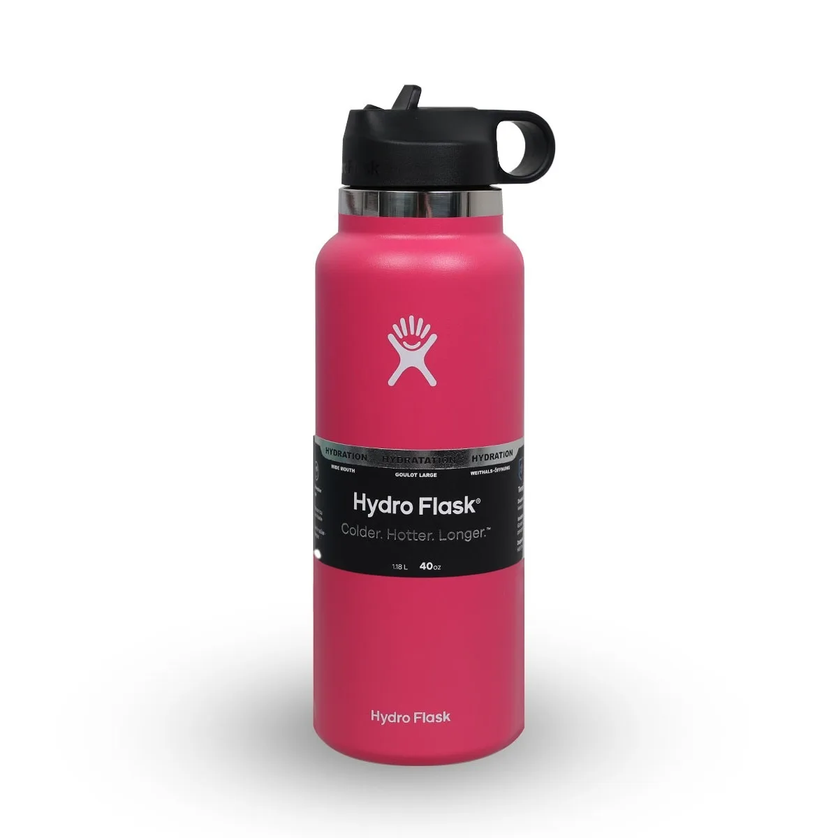 

Water Bottle, Wide Mouth Straw Lid - 32 Oz Stainless Steel Reusable Water Bottle - Vacuum Insulated, Dishwasher Safe, BPA-Free