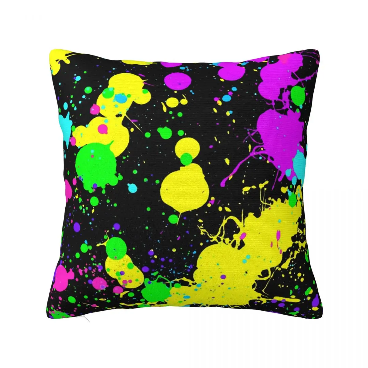 Neon Paint Splatter Pillowcase Soft Polyester Cushion Cover Decoration Pillow Case Cover Living Room Square 45*45cm