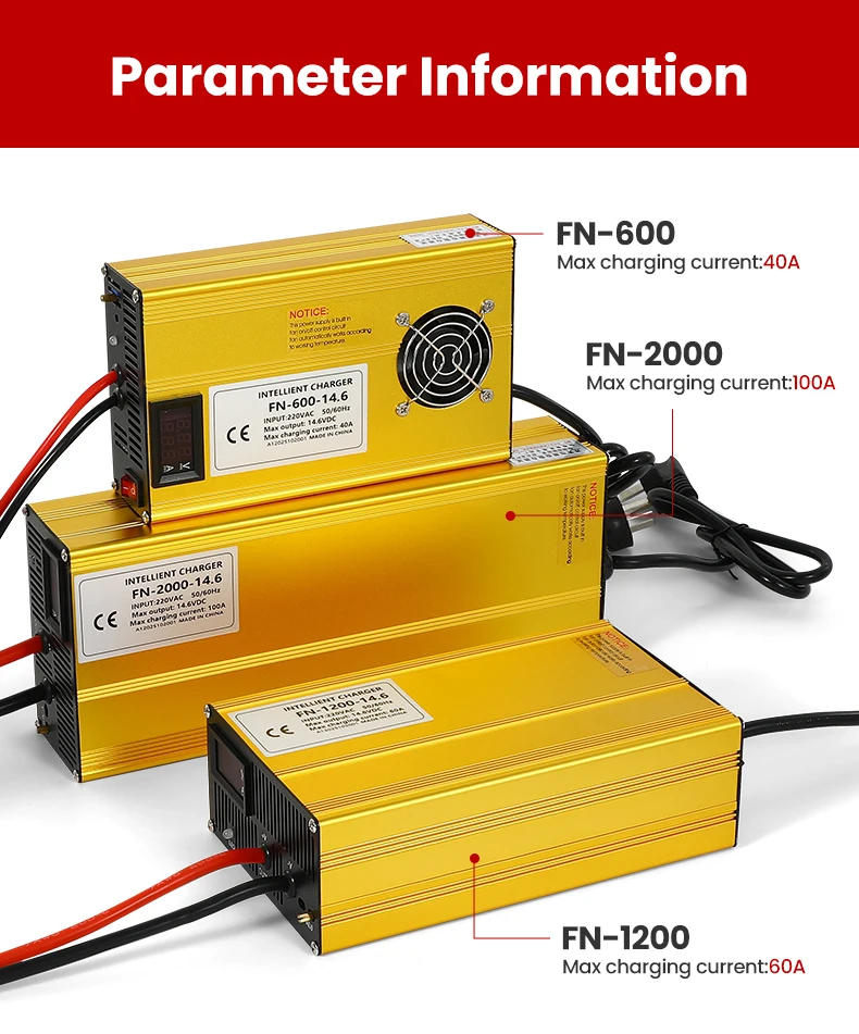 High Power Lithium Iron Phosphate Battery Charger FN-1200W-58.4V20A Full Current Fast Charger