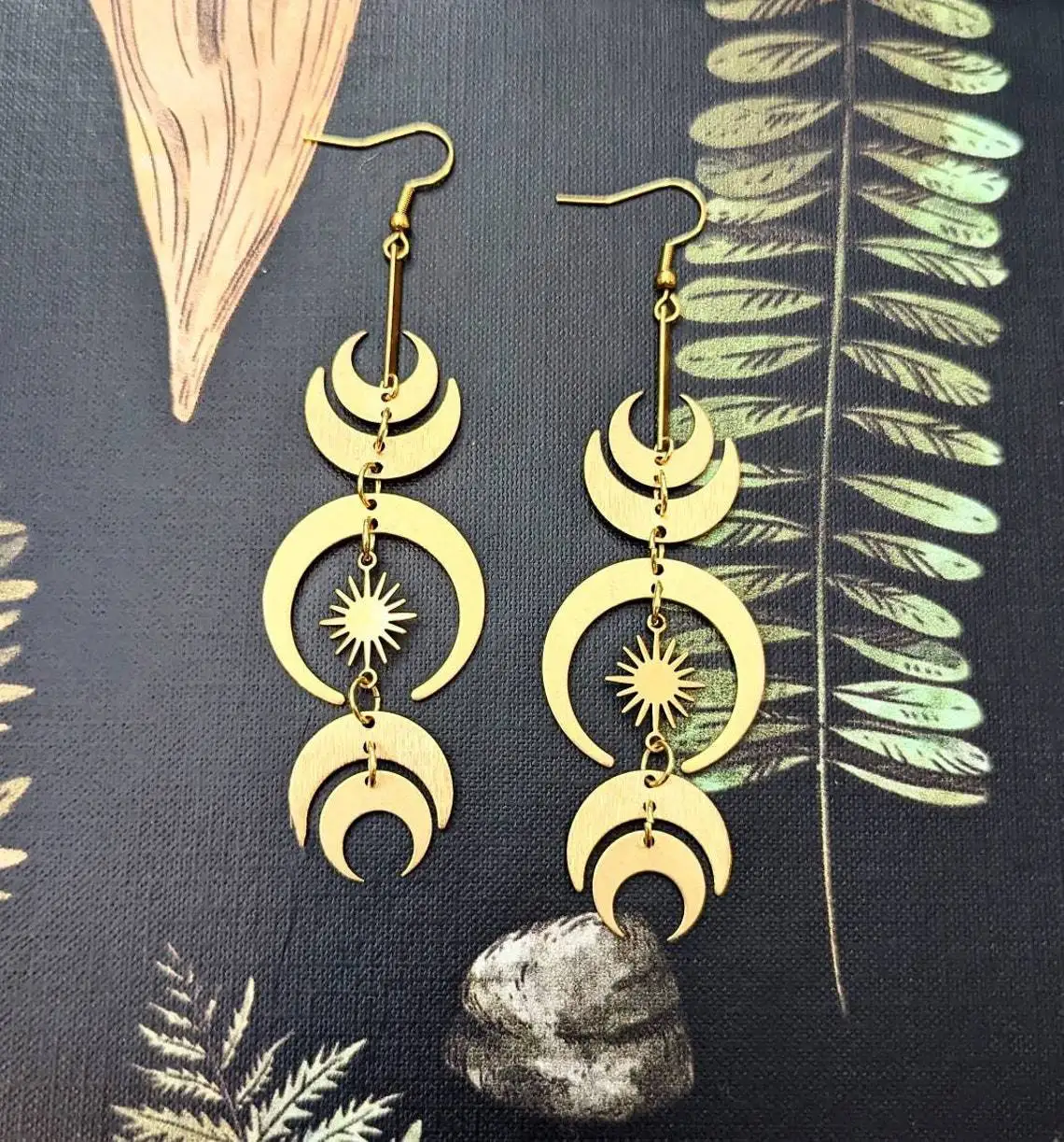 Sun Moon Earrings,C… - image