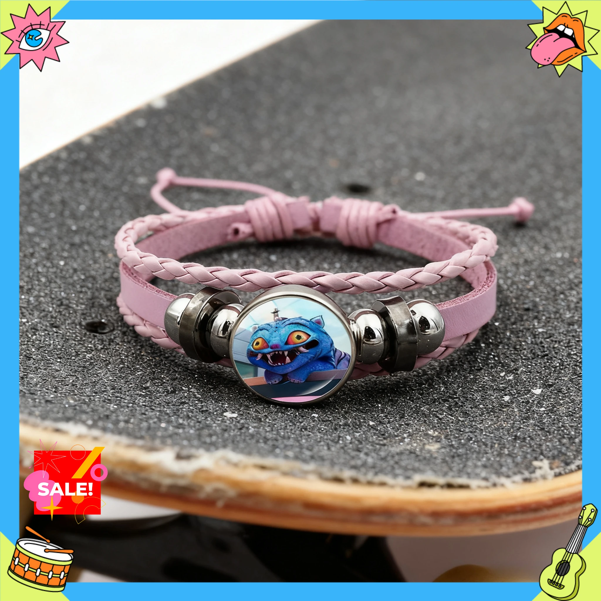 KPop DemonHunters Accessori moda per donne Ragazze Braccialetti intrecciati carini Cartoni animati Bracciale periferico anime Regali derivativi