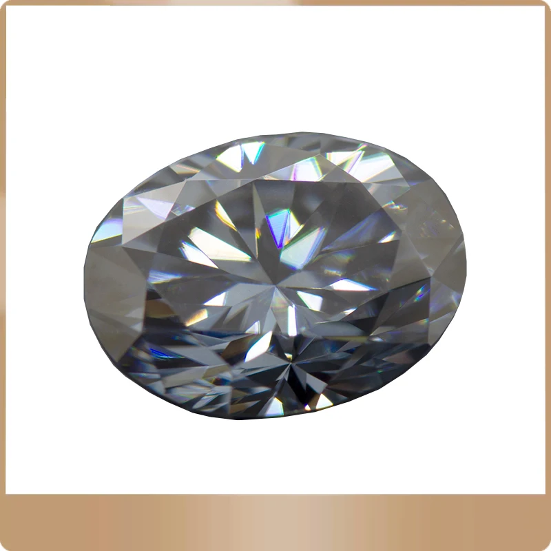 

Moissanite Stone Oval Cut Gray Color GRA Report Gemstone Synthetic Lab Created Heat Diamond DIY Jewelry Making Materials