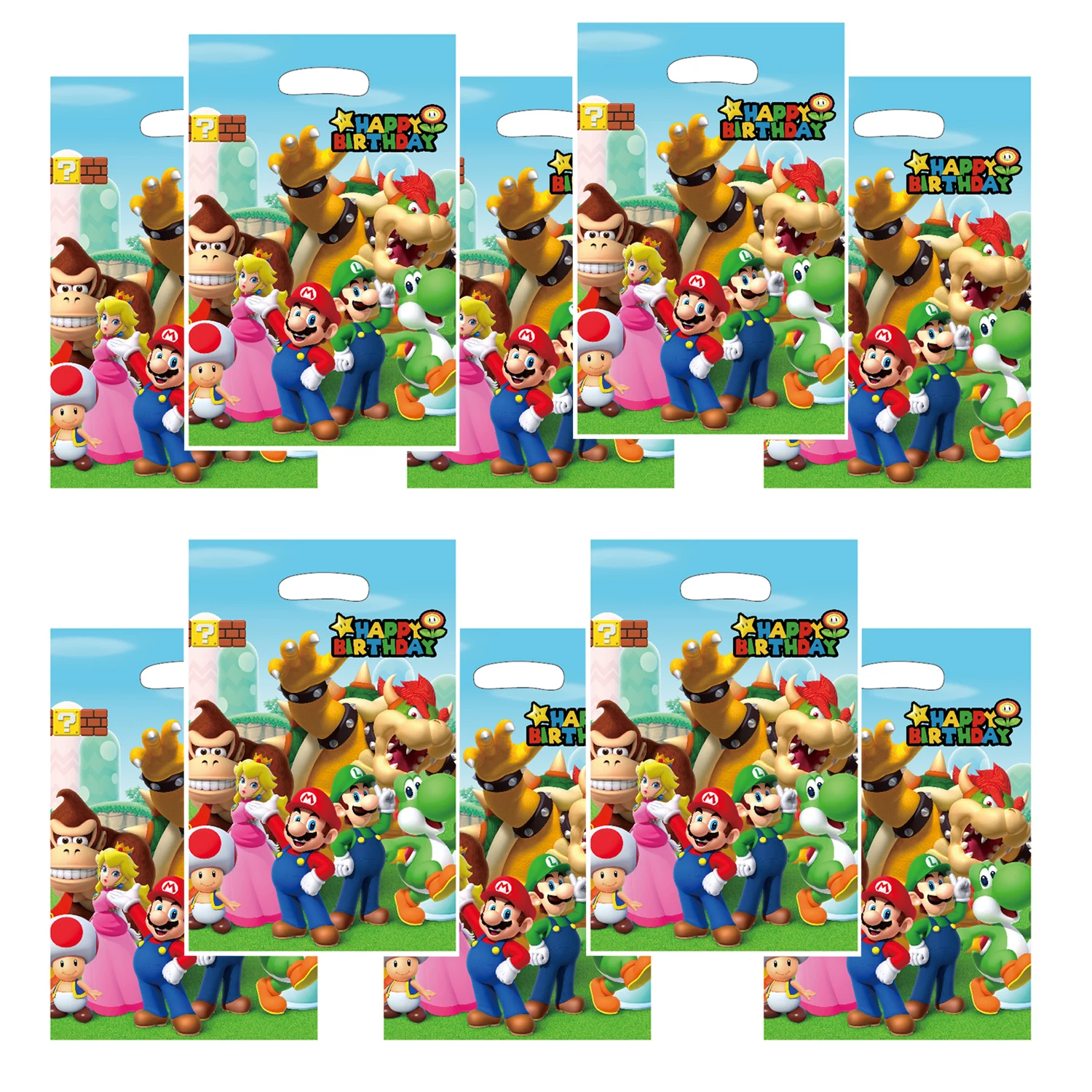 حقائب حفلات ماريو ماريو بروس لتزيين أعياد الميلاد، حقائب هدايا بلاستيكية، صندوق حلوى ماريو، مستلزمات حفلات استقبال المولود الجديد للفتيات #5