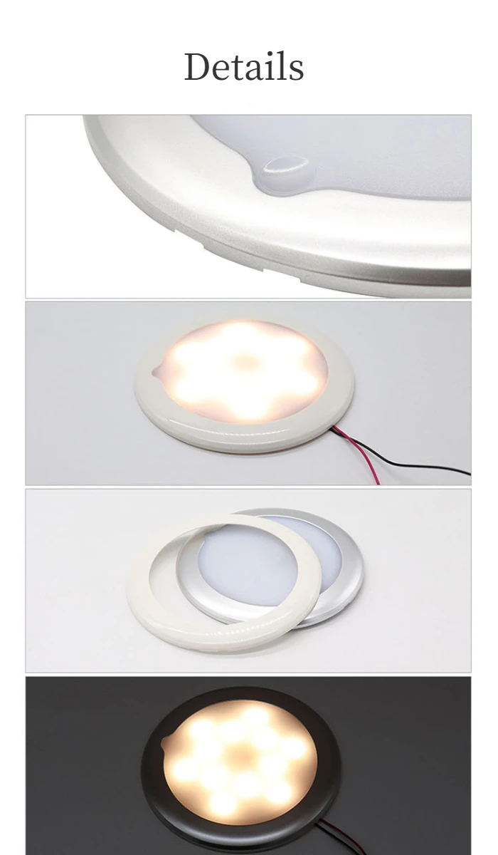 Dimmable Led Dome Light with Touch Dimmer RV Caravan Coach Boat Yacht Indoor Cabin Compartment Roof Ceiling Lighting Fixture