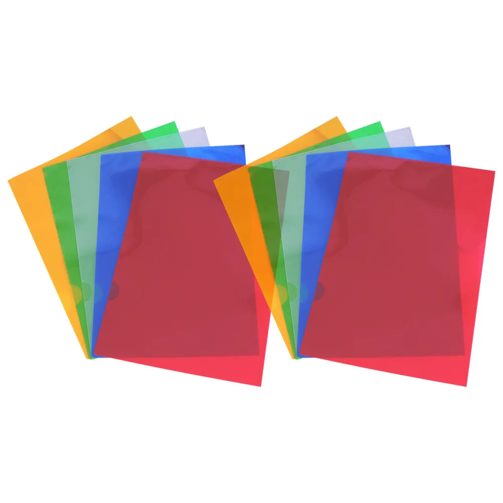 

10Pcs A4 Document Folder Clear Plastic L-Shape File Sleeve for Paper Protection Office School Storage Lightweight Stylish