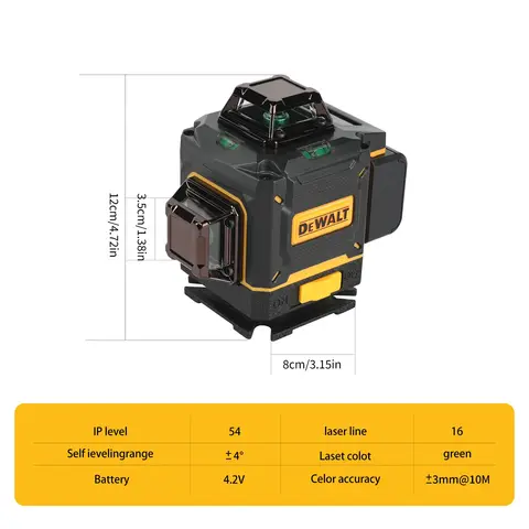 DEWALT का नया डिजिटल 360-डिग्री X4 16-लाइन (4D) आउटडोर लेज़र लेवल, सेल्फ-लेवलिंग वर्टिकल क्रॉस-लाइन लेज़र 10 best sales डेवॉल्ट 360 लेजर लेवल - №6