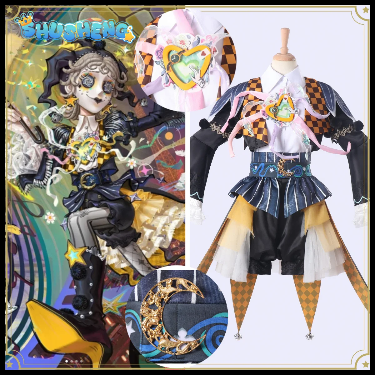 Costume de cosplay MythCosplay Identity V Mime Artist Traveler of Dreams, tenue féminine Cléo Decroux S-Tier pour Comic Con