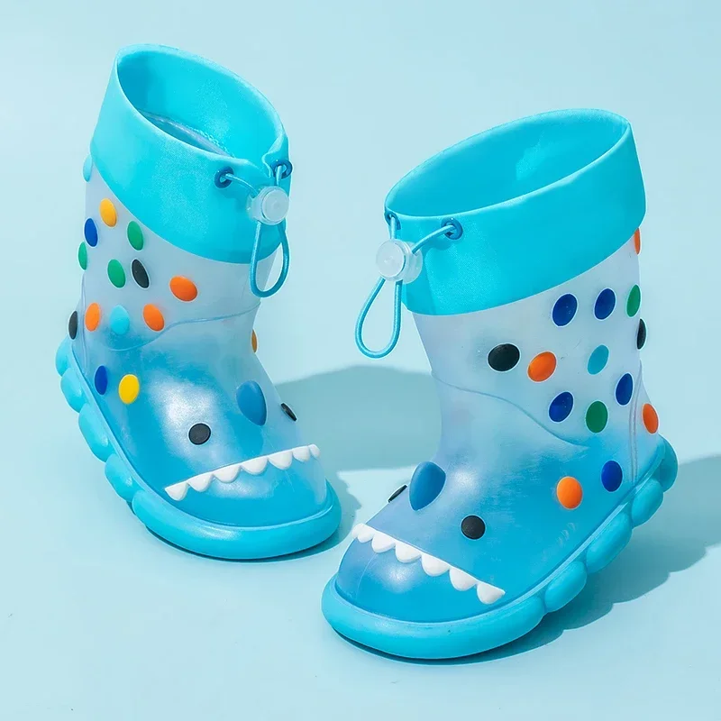 Children Print Cartoon Rain Boots Casual Waterproof Anti-Slippery Boys Girl Rain Shoes 2024 Kids Fashion Soft Soles Shoes Summer