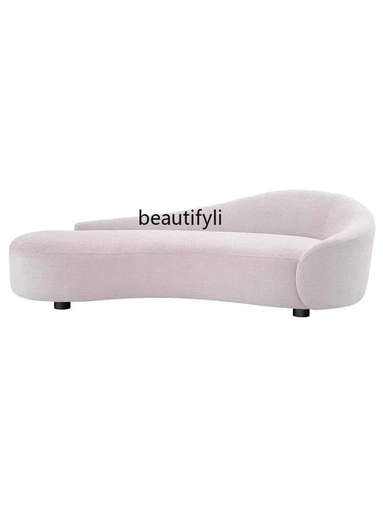 Modern Simple Curved Fabric Sofa Small Apartment Living Room Clothing Store Office Reception Designer Model