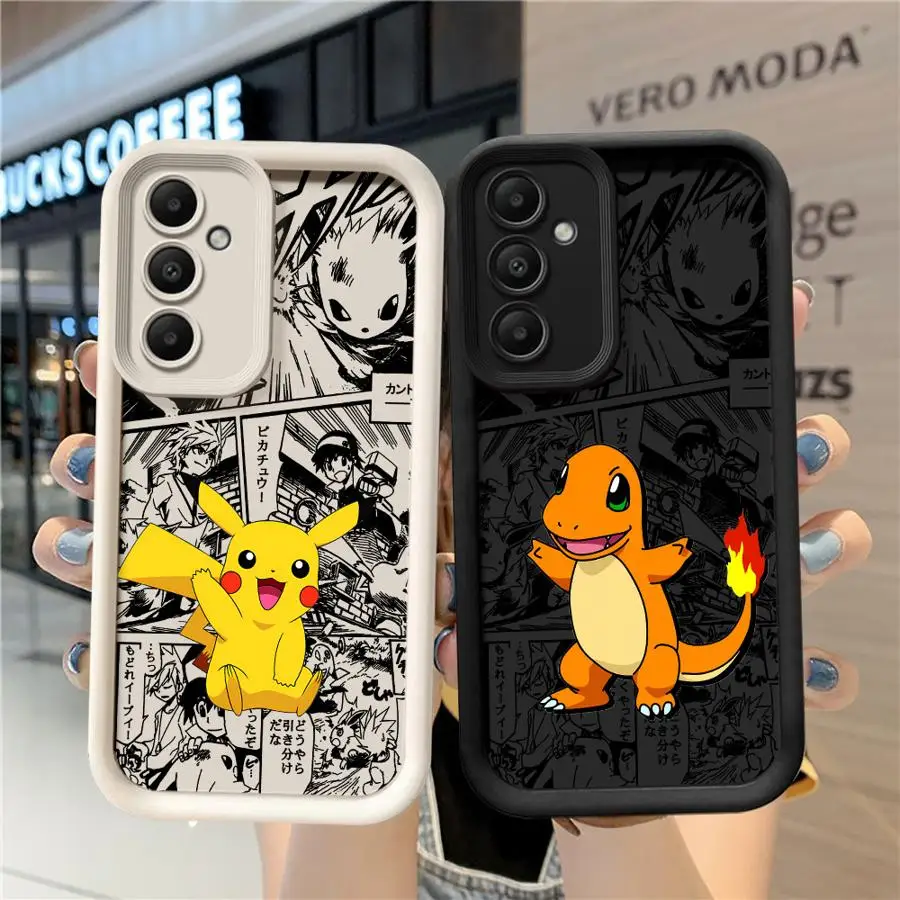 Anime Pokemon Pikachu Cover Phone Case for Samsung Galaxy A12 A13 A14 A22 A23 A24 A32 A33 A34 Soft TPU