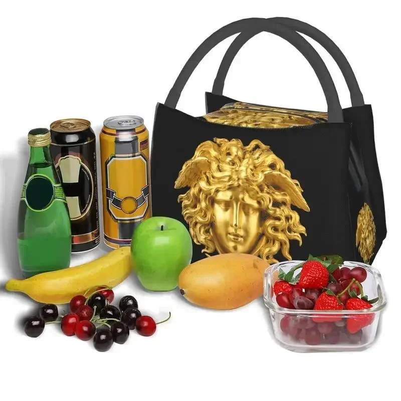 Halloween Snake Hair Greek Mythology Medusa Head Lunch Boxes for Cooler Thermal Food Insulated Lunch Bag Office Pinic Container