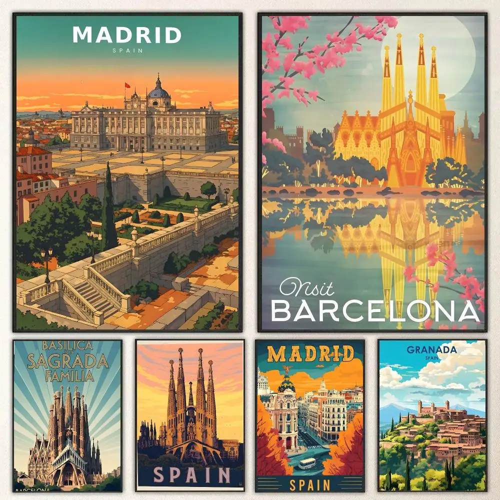 Landmark Sagrada FamIlia Poster High-definition  poster stickers, suitable for bedroom, living room, home decoration