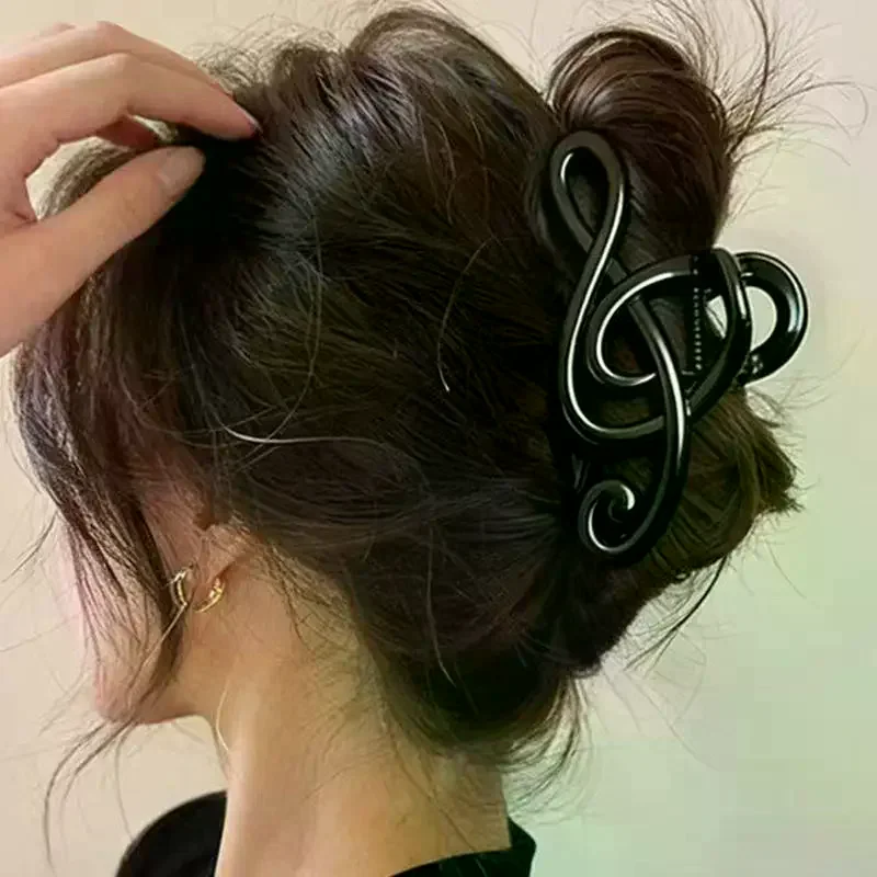 Modische Leoparden-Haarklammer in Möbius-Streifenform für Damen, große Haarspangen, Haarspange mit Musiknoten, Haarschmuck für Pferdeschwänze
