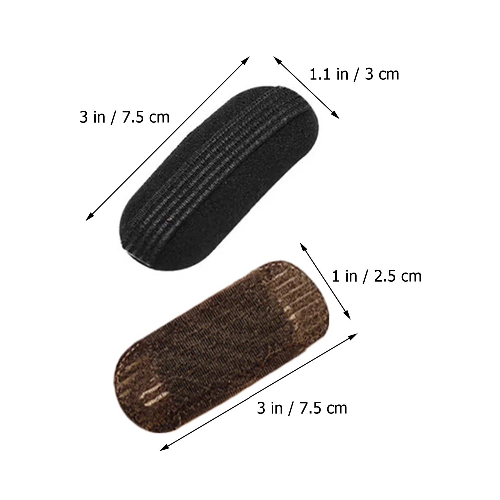 وسادات إسفنجية سوداء لإصبع الشعر ، دبوس شعر رقيق ، وسادة زيادة الحجم ، مشبك عثرة ، حامل قبضة ، إدخال رأس ، مشابك