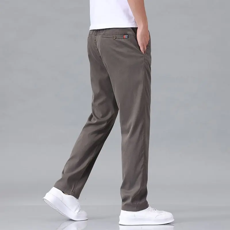 جديد ربيع الخريف ليوسيل النسيج رجل سراويل تقليدية هايت الجودة موضة سليم الأعمال بنطلون العلامة التجارية السراويل الناعمة المرنة