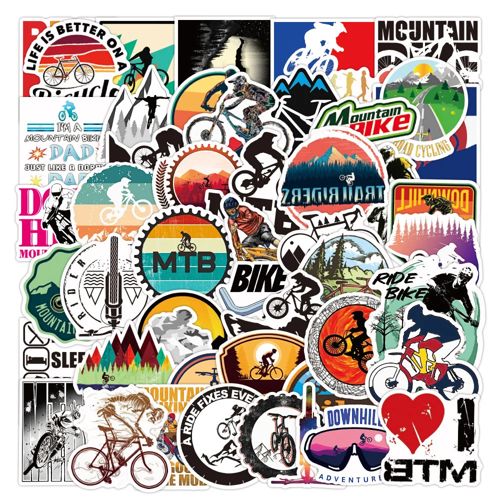 10/30/50PCS MTB Mountain Bicycle Waterproof Stickers Skateboard Laptop Motorcycle Luggage Bike Car Cool Graffiti Sticker Decals