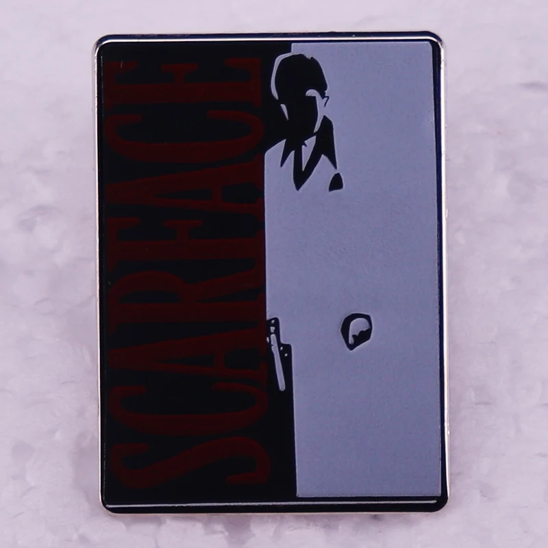 Scarface Movie Poster art Enamel Pin American Crime Drama Film Metal Brooch Collectibles