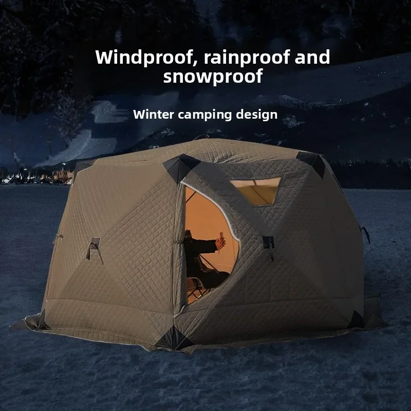 Thick and Warm, Can Accommodate 4 To 8 People Ice Fishing Tent, 270cm 390cm, Outdoor Autumn and Winter Camping Tent