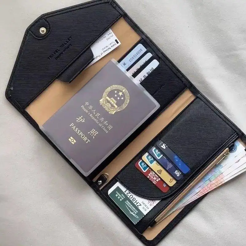 multi-functional-long-passport-wallet-men's-travel-document-protector-card-holder-leather-business-ol-style-pure-color