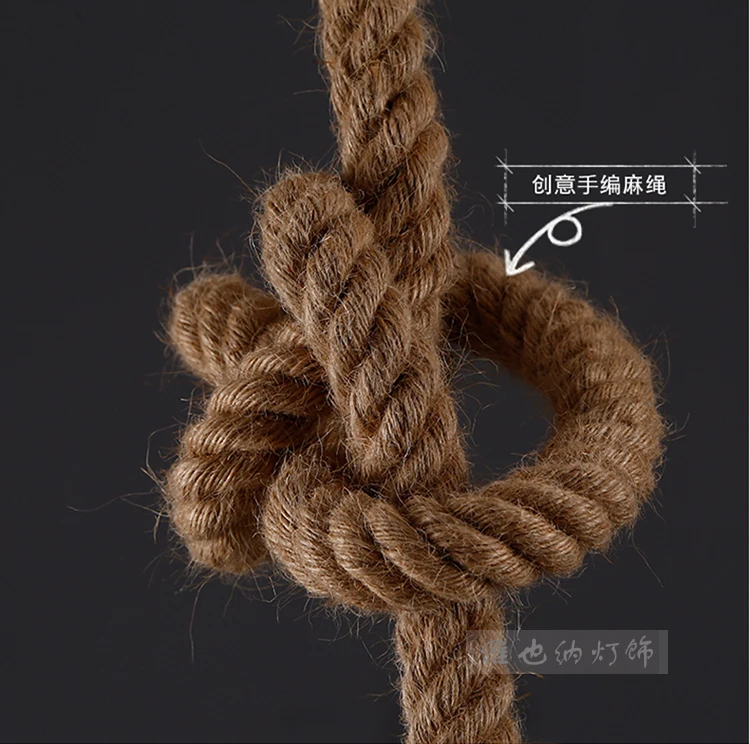 الشمال الرجعية القماش الصناعي قلادة مصباح حبل القنب شنقا أضواء الثريا تركيبات لغرفة النوم مطعم غرفة الطعام