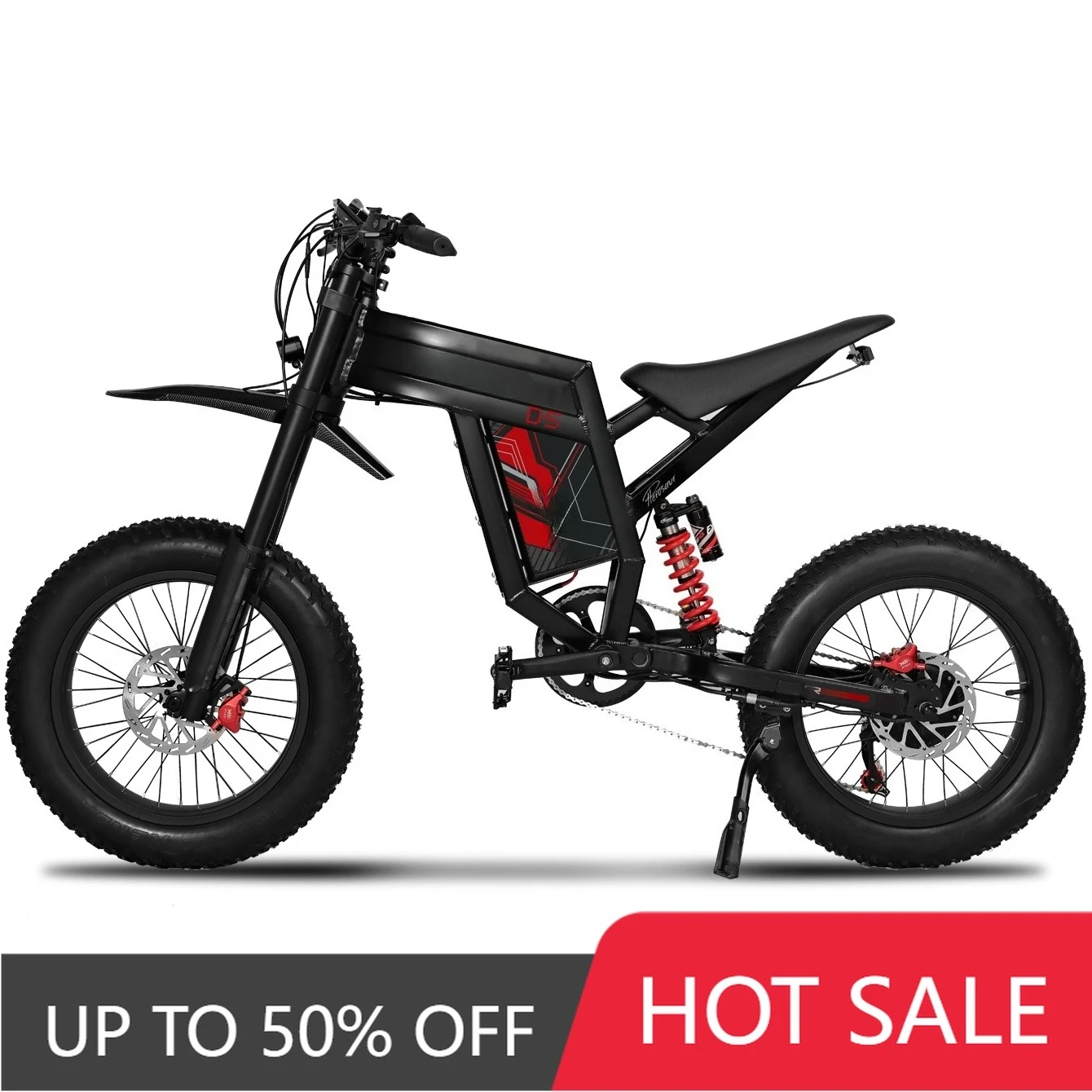RRE QQA HEZZO D5 electric off-road motorcycle scooter 60V 3000W 70KMH 30Ah lithium battery 20 inches wide tire, dual suspension,
