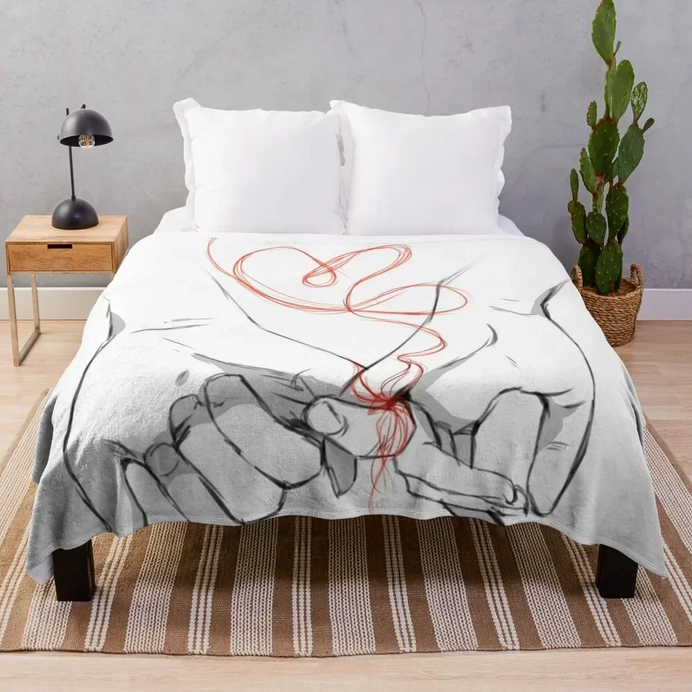 

Soulmate: Red String of Fate Throw Blanket Shaggy Furry Soft Blanket for Bedroom Living Room
