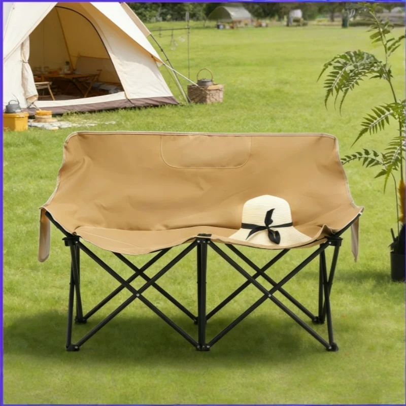 

Folding Camping Chair Portable Double Seat For Adults Heavy Duty Outdoor Loveseat Durable Foldable For Camping Pratical