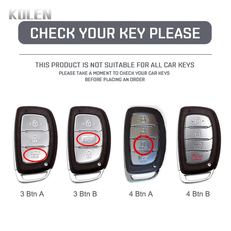 ABS Carbon Fiber Car Key Case Cover For Hyundai Tucson Santa Fe Rena Sonata Elantra Creta Ix35 Ix45 I10 I30 I40 Accessories Bag - view 2