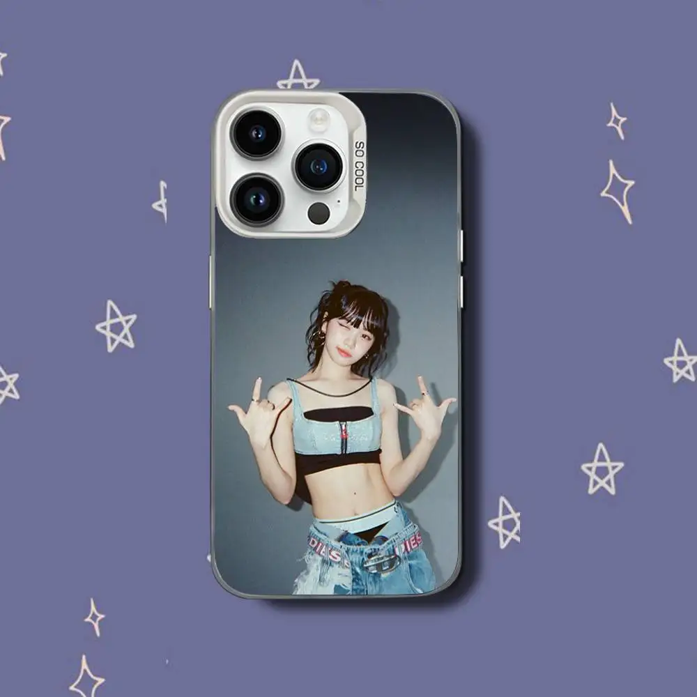 حافظة هاتف K-Kim Singer C-Chaewon لهاتف iPhone 17,16,15,14,13,12,11,Pro,XS,Max,Plus,Mini,SE غطاء مقاوم للصدمات من الحلوى البيضاء غير اللامعة