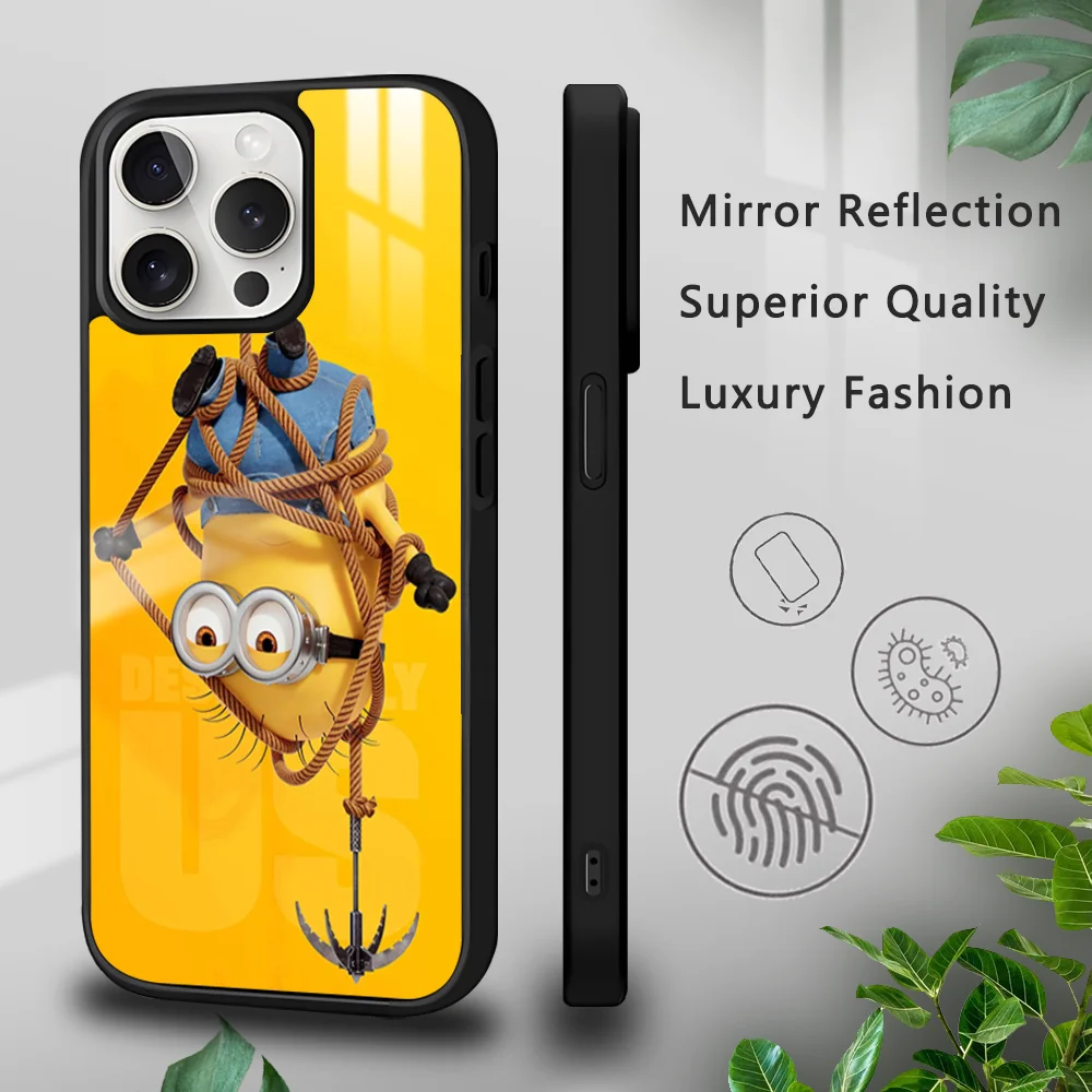 Cute Funny M-Min-ions Phone Case For iPhone 16 15 14 13 12 11 Pro Xs Max Mini Plus Celulares Hard Funda