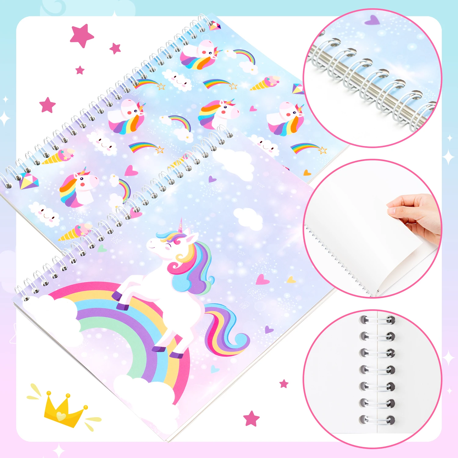 2PCS Unicorn Sticker Book Collecting Album Sticker Organizer Storage Accessories Activity Blank Album Collecting Sticker Label