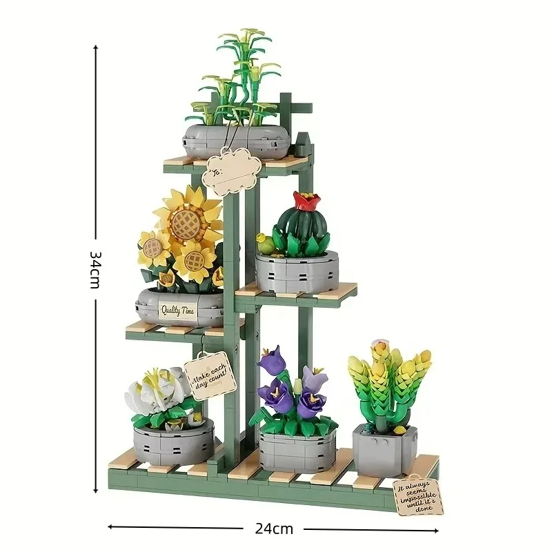 Building Blocks Flowers Bouquet Set Flowers Models Home Decor Botanical Collection Bricks Toys for Adults Mother's Day Christmas view 4