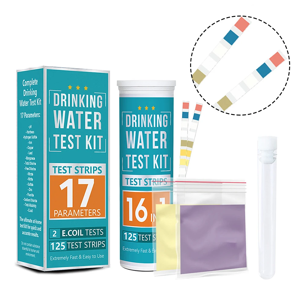 17 In 1 Water Testing Kit For Drinking Tap Well Pool Hardness PH Copper Iron Zinc Quality Test Strips Home Aquarium Analysis Too