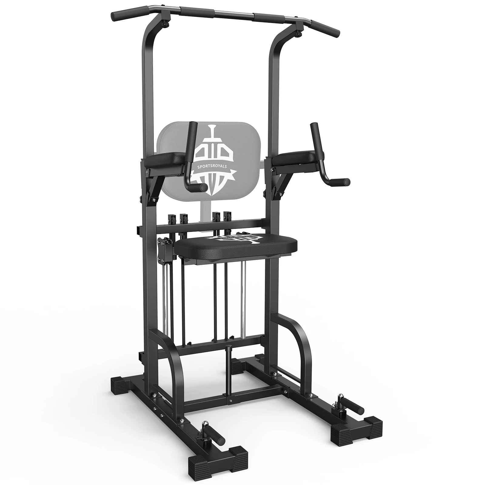 FED Fitness Sportsroyals Serie PT4 Power Tower, Klimmzug- & Dip-Station, 450LBS Hochbelastbares Multifunktionales Heimfitness-Krafttrainingsgerät