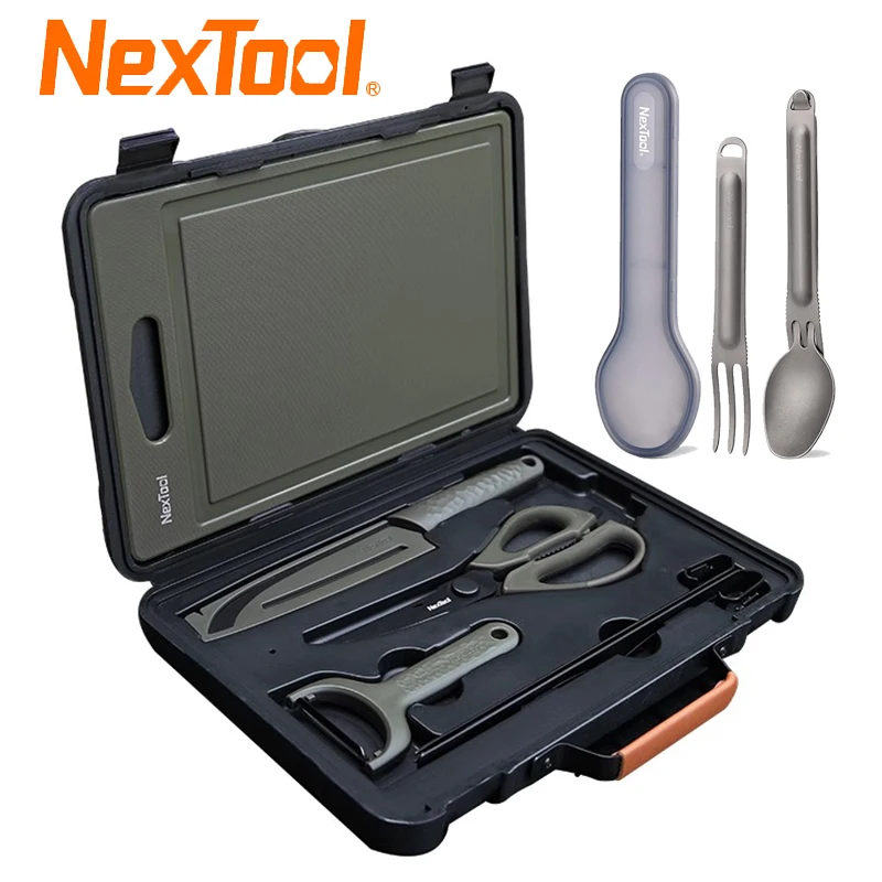 

NexTool Outdoor Camping Barbecue Tools Set Picnic Knife Chopping Board Scissors Portable Desk Multifunctional BBQ Carrying Case