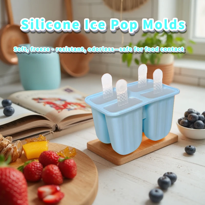 

Silicone Ice Pop Molds, DIY Popsicle Molds, Food - Grade Soft & Easy - Release Ice Cream Molds (Multi - Color) Silicone Mold