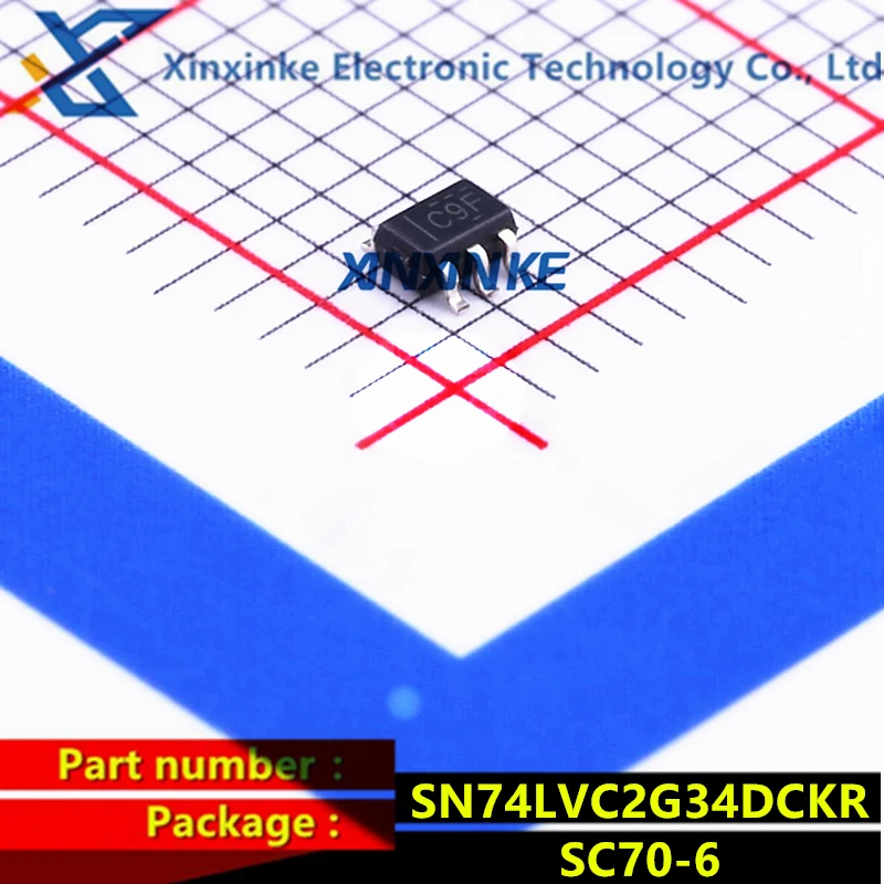 5PCS SN74LVC2G34DCKR SC70-6 Mark:C9* C9F Buffers & Line Drivers Dual Single-Ended Logic ICs Brand New Original