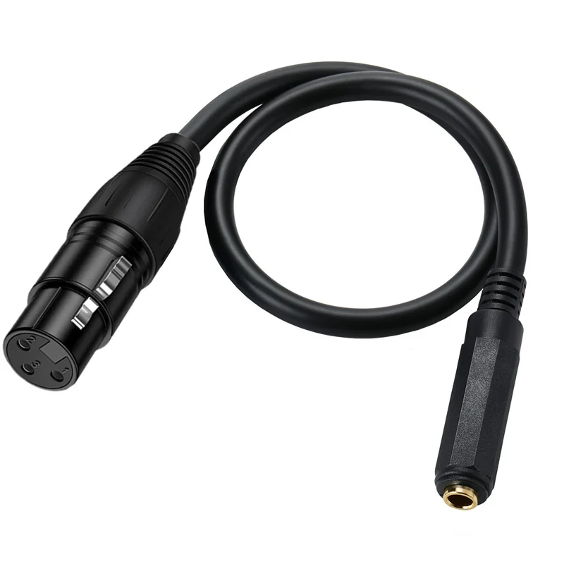 6.35 mm 1/4" Female to XLR Female & Male Adapter Cable,Quarter inch TS/TRS to XLR 3 Pin Interconnect Cable  0.5m
