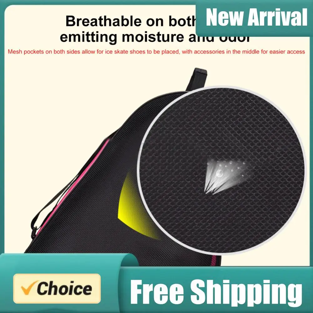 

Kids Figure Skating Bag Breathable Thicken Inline Skates Bag with Sides Mesh Pockets Skates Storage Bag Single Shoulder/Handheld