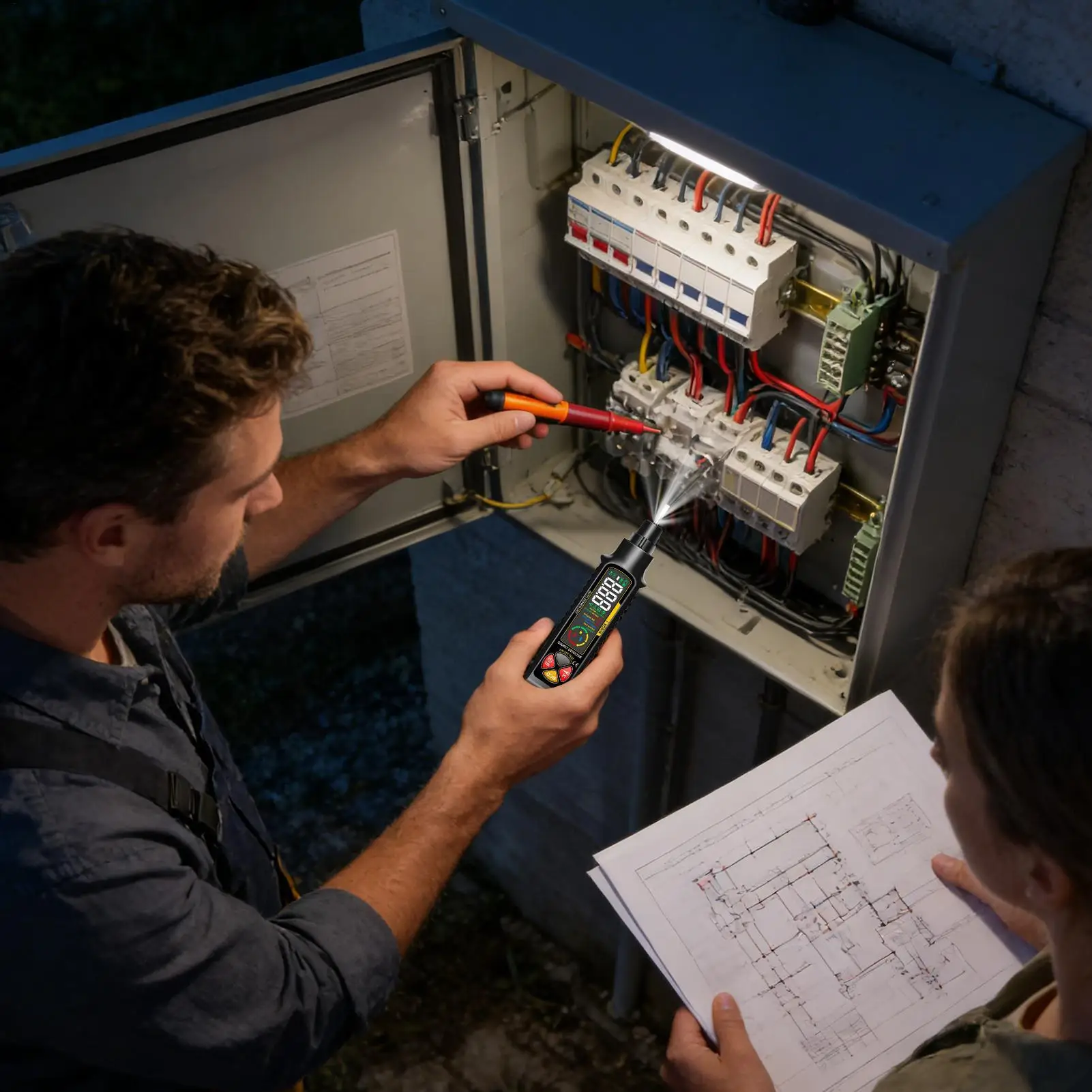 

Анализатор цепей, интеллектуальный прибор для проверки розеток со светодиодным дисплеем и подсветкой, анализатор цепей Rv 2-300 В для домашнего электроэнергетического автокемпера