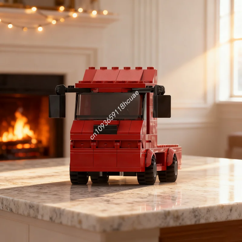 

116 шт. MOC бортовый открывающийся капюшон, модель города, строительные блоки, сборка рождественских подарков, образовательная игрушка, кирпич, детский день рождения