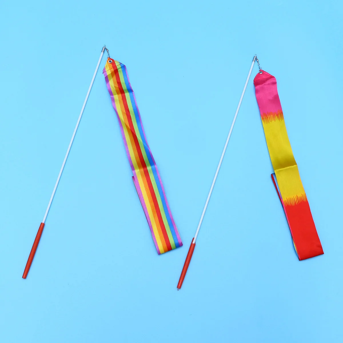 

4pc 4M Artistic Gymnastics Ribbon Vibrant Flame Stitching Dance Props For Circus Skill Marching Band Fitness Training