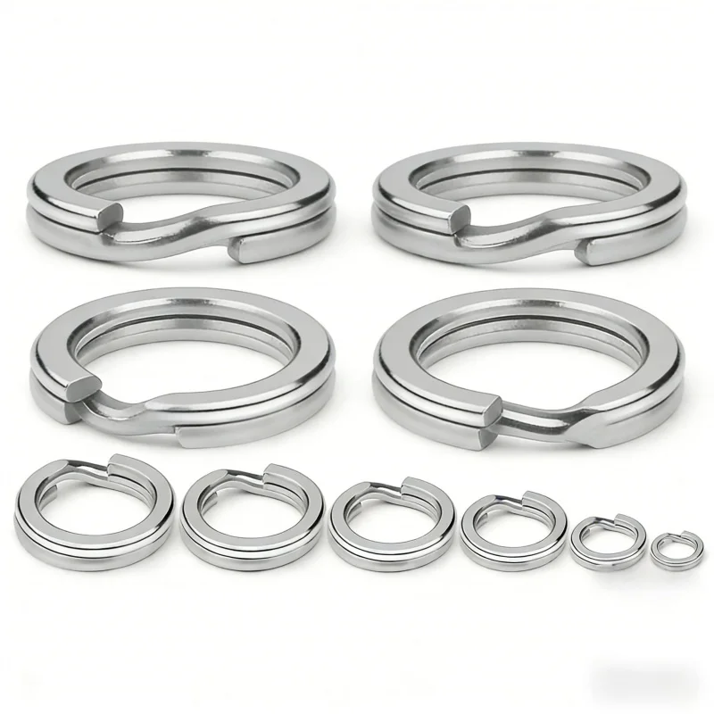

Рыболовный инструмент: усиленные двойные кольца из нержавеющей стали, 100 шт., персонализированные соединители для приманок и крючков