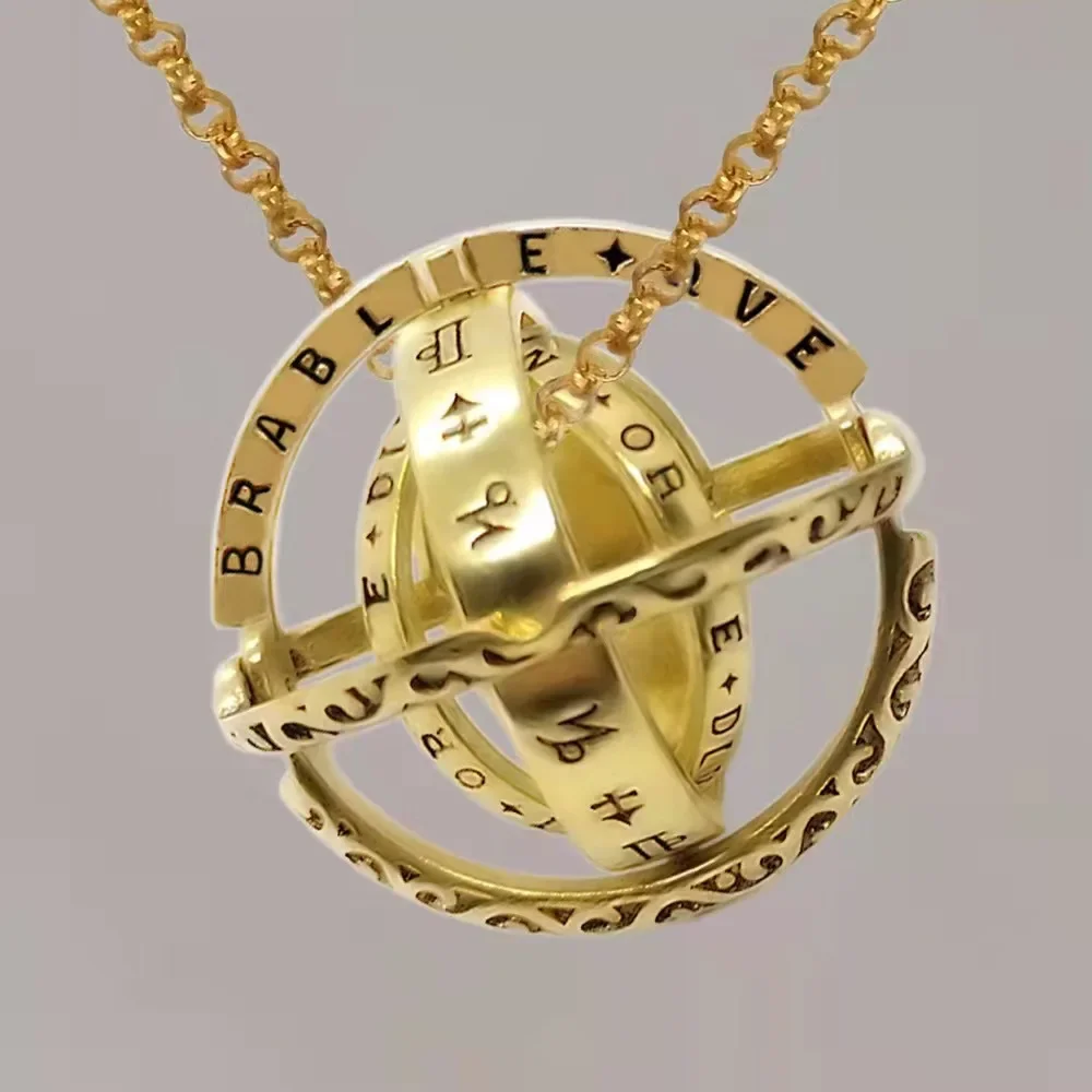 Metamorphosis Astronomy Men's and Women's Ball Rings Reverse Metamorphosis Universe Ball Rings Retro Couple Necklace