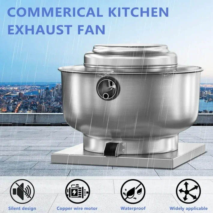 AC single-phase three-phase up-blowing exhaust fan, suitable for restaurant, hotel, food truck, industrial kitchen exhaust fan