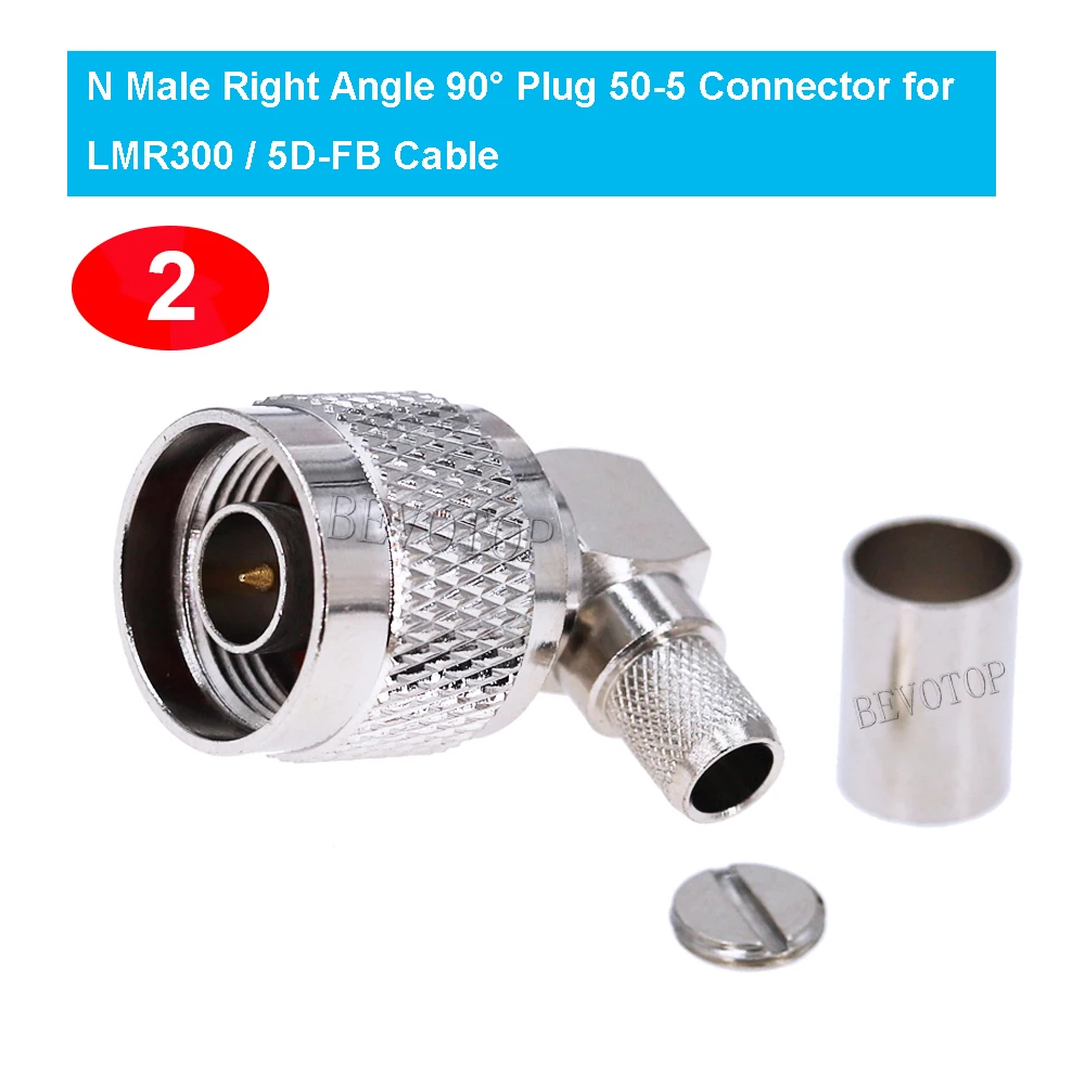 1PCS N Male / Female 50-5 Connector for 5D-FB / LMR-300 Cable N Type Crimp RF Coaxial Connector BEVOTOP Wholesales
