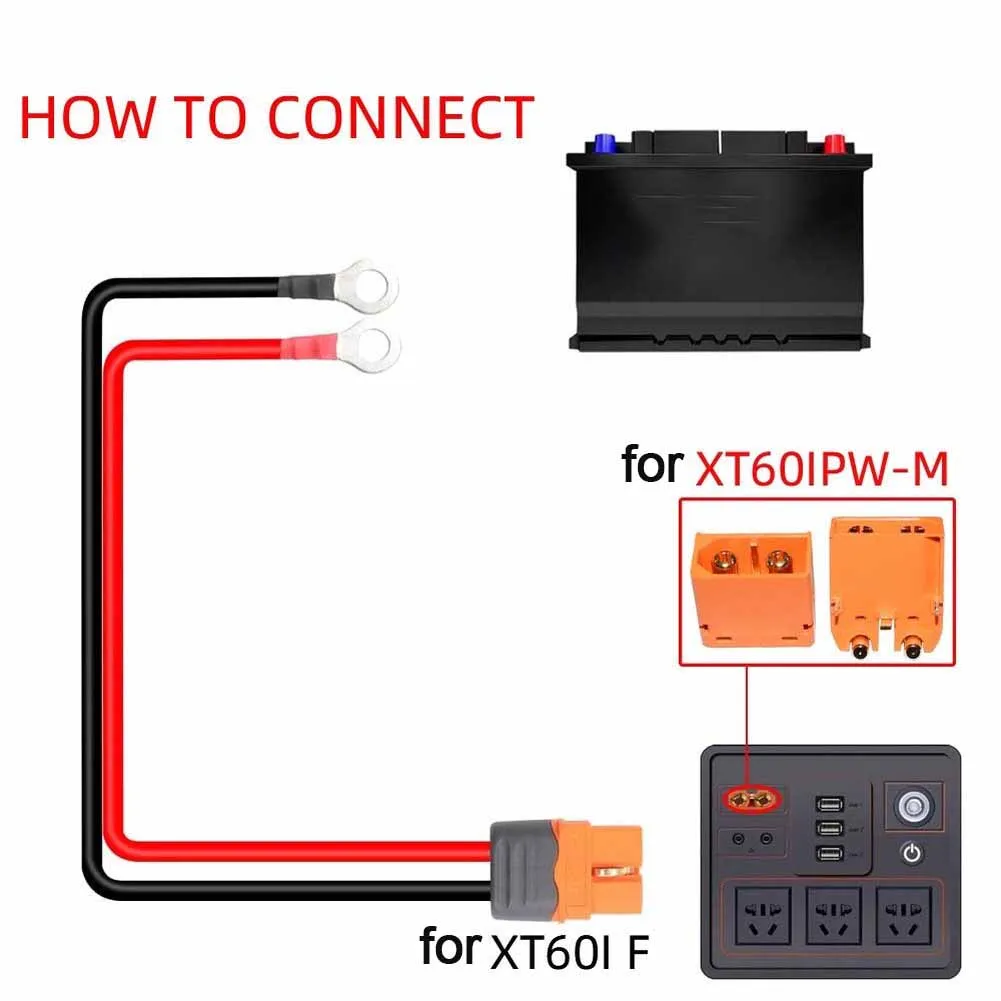Copper Lug Connector As Shown XT60IF To O-type Cable High Conductivity Copper Flexible Installation Secure Connection Design