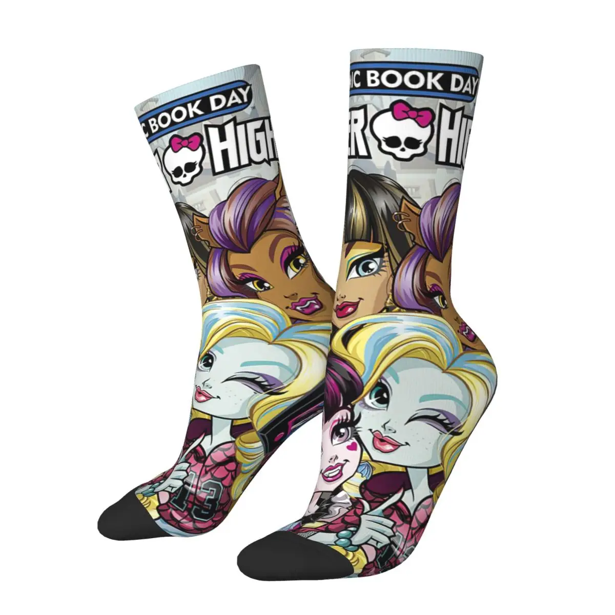 

Цветные носки для скейтборда Monster High, носки унисекс из полиэстера для скейтборда