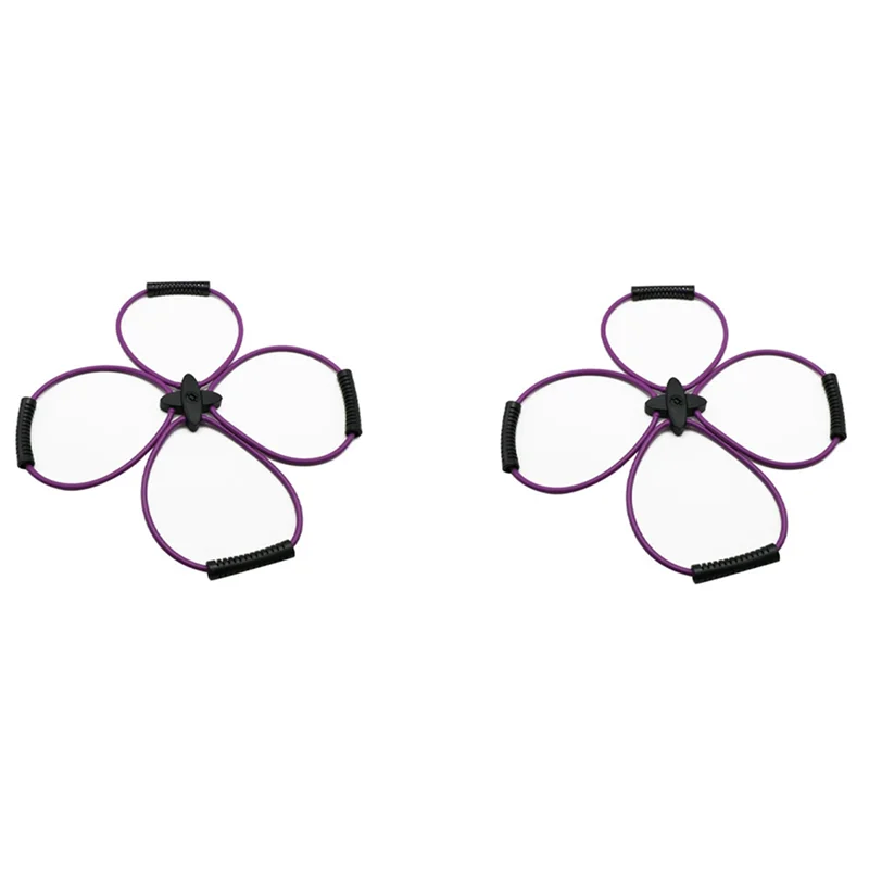 【تخفيضات الصيف】2X مجموعة أشرطة مقاومة البيلاتيس المصلحة معدات اللياقة البدنية المنزلية لتمرين الجسم بالكامل - تساعد على عضلات الهدف (أرجواني)