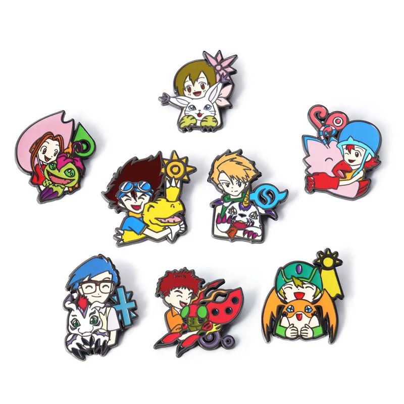 Pin de insignia de Metal de Anime Digimon Adventure, broche de aleación, accesorios de regalo de Navidad, Yagami, Taichi, Agumon, Ishida, Yamato, Gabumon